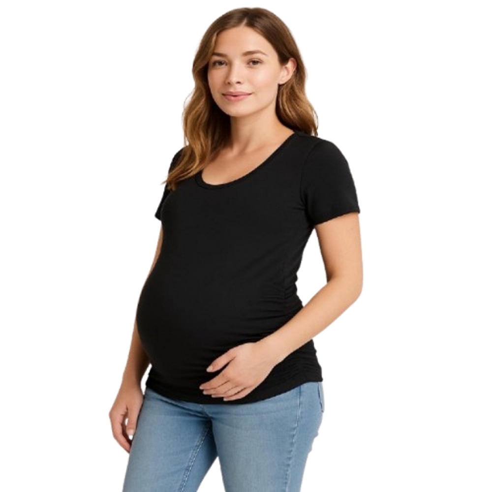 Emma's Expressions Black And White Short Sleeve Scoop Neck T-Shirt Tops 2 Pack - Picture 3 of 11